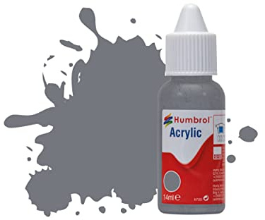 Humbrol Model Paint - DB0164 No 164 Dark Sea Grey - Matt (14ml), Acrylic Paints for Models, Plastic, Metal, Wood, Glass, Ceramics and More, Acrylic Touch Up Paint - Hobby Paint Bottle for Craft Kits