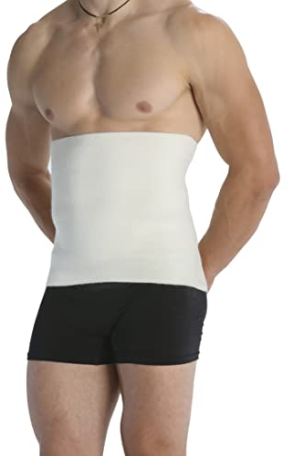 Easy8 - (Weiß, XXXL Bauchweggürtel, Nierenwärmer Herren, Bauchbinde aus Wolle und Baumwolle, Rückenwärmer, Nierengurt, Bauchgurt, Bauchband, Damen, Unisex, thermisch, elastisch