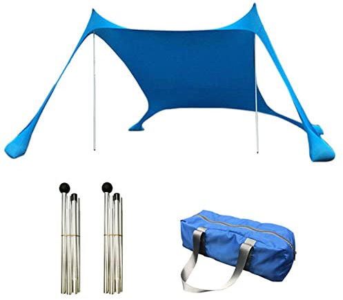Strandmuscheln Strand Sonnenschutz Strandzelt Sonnendach Sonnensegel Für Strand Camping Outdoor Mit 4 Sandbag Bags, 2 Support Rod, Packaging Bag Strandzelt Für Campingausflüge, Oder Picknicks