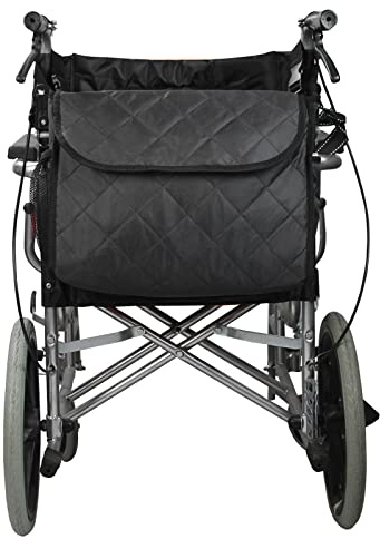 Sac à dos pour fauteuil roulant, 6 couleurs – Grand accessoire fourre-tout à accrocher au dos – Léger, organiseurs de rangement pour fauteuil roulant pour déambulateurs, scooters (noir)