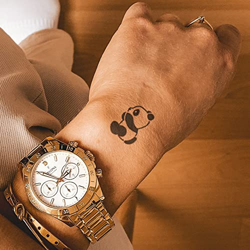Inkster® Panda Tattoo | Temporäres Tattoo mit EU-Kosmetikzertifizierung | wasserfest + vegan | revolutionäres 2-Wochen-Tattoo | Fake Tattoos und Klebetattoos für Erwachsene