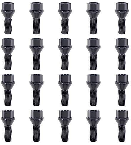 MOTOKU Set of 20 M12 X 1.5 Wheel Lug Bolts Nuts Studs 12mm X1.5mm for BMW E46 E90 E39 E60 E53 135i 318i 525i M3 M5 M6 328i