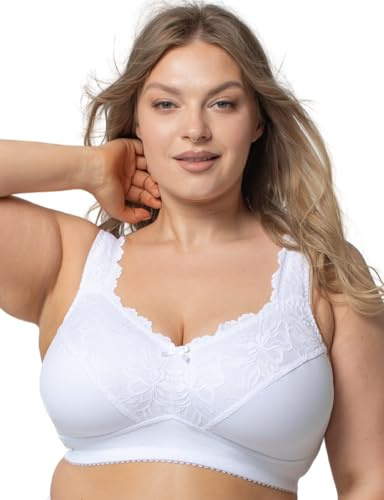 Kudreshov Lingerie Damen Amelia Minimizer BH ohne Bügel, Weiß 85F