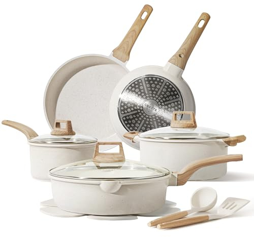 CAROTE 14 Pcs Pots and Pans Set Nonstick,Cookware Set Kitchen Cooking Set with Utensil and Pan Protectors