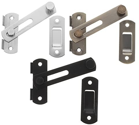 HEMOTON 3 Pièces Serrure de porte antivol serrure de porte d'armoire Loquet de porte à 90 degrés verrou porte serrures de porte accordéon loquets serrures pour porte intérieure épaissir