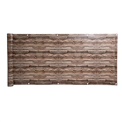 ESTEXO Balkonsichtschutz Sichtschutz Balkonbespannung Balkonverkleidung 6 Meter Balkon PVC mit Dekor Holz-Optik 2 90x600cm