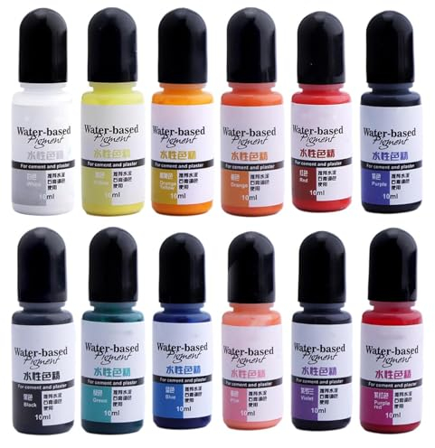 BuNiq Farbpigmente für Gießpulver Beton Gips, Gießpulver Beton Gips Farbe Zementfarbe Paint, Gießpulver Beton Farbpigmente, Farbe für Gips Gießpulver, Farbkonzentrat für Gießpulver C