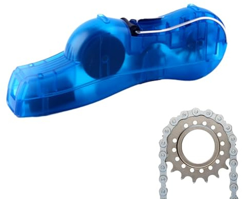 Detergente per catena per bicicletta, rondella per catena per moto, Set di rondelle a catena design rotante a tre spazzole, Spazzole per pulizia biciclette, dispositivo di rimozione catena moto, lavap