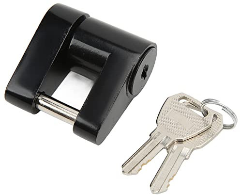 Pissente Lucchetto per Gancio di Traino, Antifurto in Lega di Zinco, 1/4 Pollici con 2 Chiavi per Rimorchio