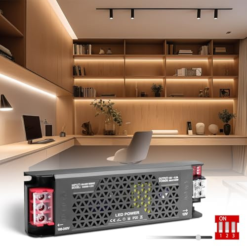 SUCIKORIO LED Trafo Dimmbar 12V 100W Transformator AC 230V auf DC 12 Volt 8,3A Ultra Dünn Konstante Spannung Led Treiber Netzteil 12V Schalt Niedervolttrafo für Led Streifen, Halogenlampen