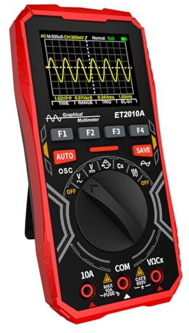 Multímetro osciloscopio 2 en 1 de alta precisión con ancho de banda de 1 MHz y pantalla a color de 2.4 pulgadas para un fácil análisis de datos