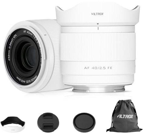 VILTROX 40mm F2.5 Autofocus Lenses Full Frame for Sony E Mount STM Camera Lenses Standard Camera Lenses Large Aperture Compatible for Sony a7 a7C a7III a7RIII a7RIV a7RV a9 a6100 a6400 a6700(White)