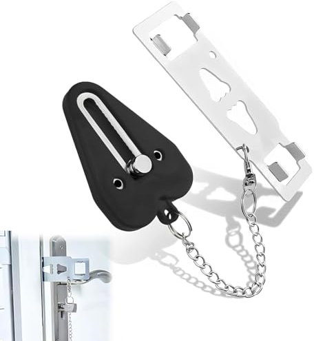 DWFEYOI Cadena de la puerta,Cerradura de puerta portátil, Viaje familiar Hotel School Home Apartment Must Haves Dispositivos de seguridad Cerraduras de puerta Self Defense para seguridad adicional