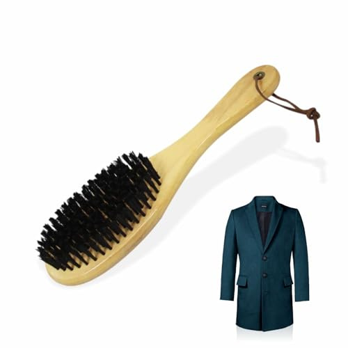 Clothes Brush Clothes Brush Fluff Remover Wooden Boar Bristle Suits Cashmere Wool Velvet with Handle Carpet Pet Hair Removal Sofa Fabric Cleaning Bed Furniture Dust Lint Rugs (1 Count)