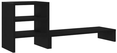 vidaXL Monitorständer mit Schreibtisch-Organizer Schwarz Eichen-Optik