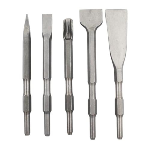 GCYEIDMA Meißel Set Sechskant-Flachmeißel-Spitzmeißel-Bit Schlaghammer-Bohrer Betonwand-Bit Handwerkzeug for Hammermeißel(5pcs)
