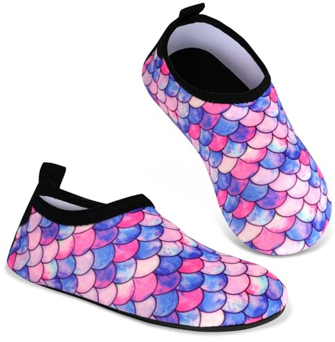 AOOSU Kids Water Shoes, Kids Swim Water Shoes Lightweight Toddlers Baby Aqua Socks, Toddler Non-Slip Quick Dry Wet Swimming Pool Shoes, Children Pool Shoes for Children Boys Girls