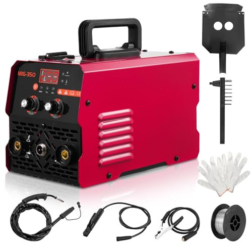 Victoam Gasless MIG Welder, 220V 350A Welding Machine, 3 in 1 MIG/ARC/TIG Inverter Welder Machine with Digital LED Dispaly, Come Flux Core Welding Wire and MIG Torch, for DIY Professional Use