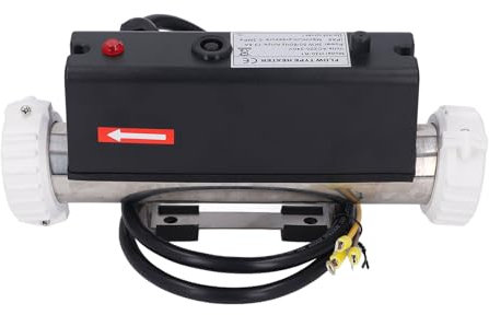 KIMISS Calentador de Eléctrico con termostato: Calentador de Piscina Autoadeante para Spa y Piscina, Características de Seguridad y Control de Temperatura Precisos Cableados (3KW)