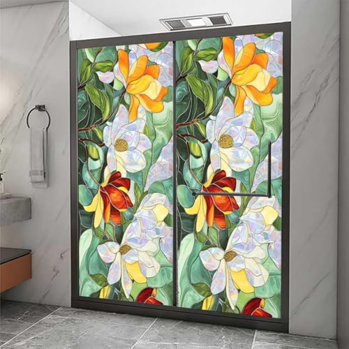 Vinilo Ventana Anti Sol Naranja Verde Púrpura Vinilos para Cristales Translucido Window Film Vinilo Opaco para Ventanas Privacidad Lámina Privacidad Ventana Baño Cocina 45x116cm/1 Pcs