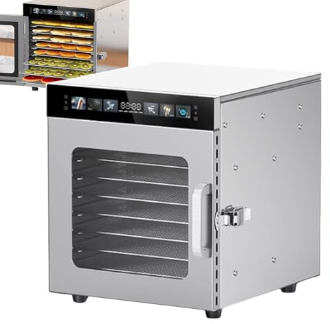Deshidratadores de Alimentos de 30 a 90 °C | Secador eléctrico de Alimentos de 8/12 Capas | Secador de Frutas y Carnes para Uso Comercial y doméstico | Espacio de Rejilla de 28 mm/1,1 Pulgadas, 8