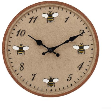 30,5 cm wasserdichte Outdoor-Uhr mit Bienenmuster zur Wandmontage in Garten und Terrasse (Stil 2)