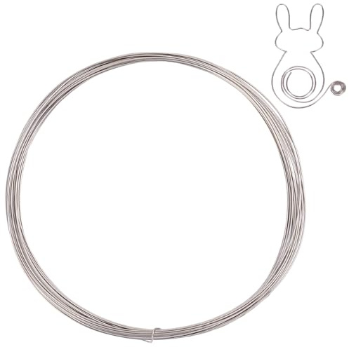 Beebeecraft 1 mm titantråd 32,8 fot 18 mätare silver rund hög hållfasthet ren titan gör-det-själv handgjord konst hantverk smycketråd för gör-det-själv-armband halsband smycken laboratorieprojekt