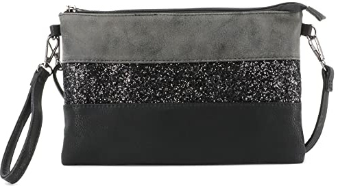 Gallantry - Petit Sac Bandoulière Paillette Femme - Sacoche Messenger Porté Epaule Main Multicolore - Pochette Soirée Mariage Strass Brillant - Souple Léger