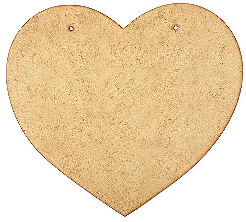 Creative Deco 4 x Große Herzen Holz Basteln Anhängers MDF 150 x 130 x 3-4mm | Unlackierten Holz Scheiben zum Aufhängen | Ideal als Dekoration für Hochzeit, Weihnachten, Geburtstag, Taufe