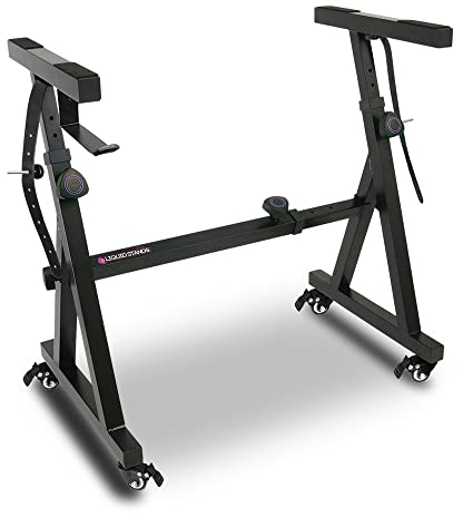 Plixio Klavierständer mit Rädern, Z-Stil, verstellbarer und tragbarer professioneller Hochleistungs-Digitalpianoständer (passend für 54 bis 88 Tasten-Elektroklaviere)