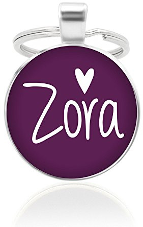 Schlüsselanhänger - Bordeaux, 25mm, Cabochon mit Wunschtext und Herz-Motiv - Individuell Geschenkidee Anhänger für Freunde Partner Personalisiert versilberte Fassung