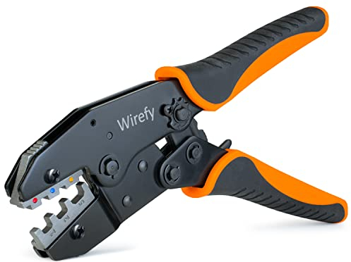 Crimping Tool for Heat Shrink Connectors - Ratcheting Wire Crimper - Crimping Pliers - Ratchet Terminal Crimper - Wire Crimp Tool by Wirefy