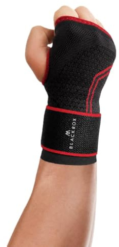 BLACKROX Handgelenkbandage [Links & Rechts] Vergleichssieger 2026 | Damen & Herren | Starke Handgelenkstütze | Unterstützt bei einer Sehnenscheidenentzündung | Handgelenkschoner | Rot