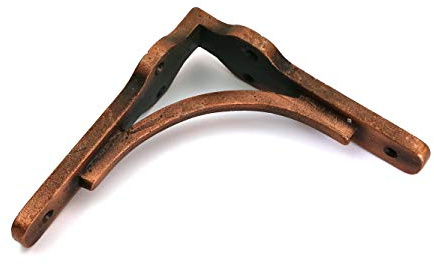 Oakcrafts 1 Paar Galgenregalhalterungen, antikes Gusseisen mit Kupfer-Finish (125 mm x 125 mm)