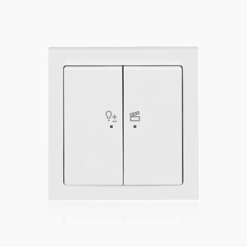 Busch-Jaeger 62851 UJ-84-WL LED-Dimmer flex Wireless Komplettset Tastdimmer-Einsatz Tastbedienfeld 2-fach 2 Wippen future linear Abdeckrahmen 1-fach Studioweiß 2CKA006200A0294