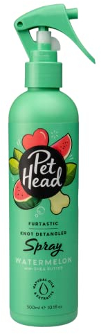 Pet Head Furtastic Entwirrungsspray für Hunde | Wassermelonenduft | Pflegt & macht langes, lockiges Hundefell weich | pH-Neutral | Vegan & Tierversuchsfrei | Sanfte Formel für Welpen | 300ml