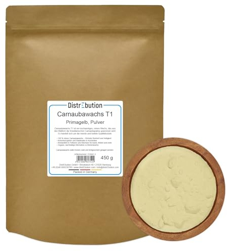 Carnaubawachs 450g Copernicia cerifera cera Type 1 Pulver natürliches & veganes Wachs für Naturkosmetik, Polituren und Pflegeprodukte