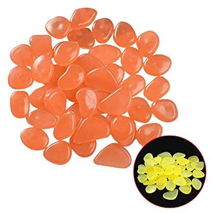 Betos Lot de 300 galets lumineux qui brillent dans le noir - Galets lumineux colorés - Galets de jardin lumineux pour pots de fleurs, aquarium, cour et allées - Décoration