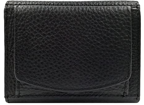 Mini Geldbörse Herren, Reise Portemonnaie, klein viele Fächer, Leder schwarz, RFID Blocker, Münzfach groß | Wallet Portmonee Geldbeutel Brieftasche Herrengeldbörse Herrenportemonnaie Herrengeldbeutel