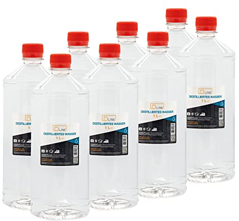 Destilliertes Wasser 8x 1 Liter, Entmineralisiert nach Vorschrift VDE 0510 und DIN 43530