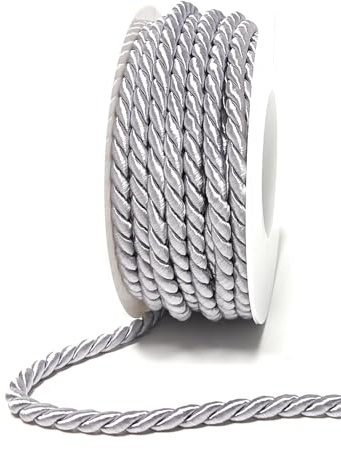 s.dekoda Kordel 10m x 6mm Grau Drehkordel Dekoband Kordelband Kordelschnur