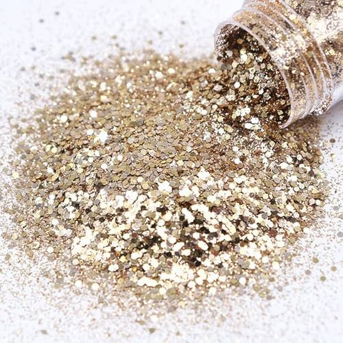 Dose 10 ml Champagner Silber Gold Mixed Purple Series Nail Powder Kit Gloss Glitter Powder Pailletten für Nagellack Dekoration Art-231 10ml