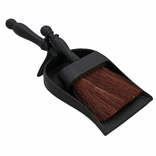 Hearth Tidy Brush and Shovel Set Black Cast Iron Fire Place Tool Sets Coal Wood Burner Accessories Fireside