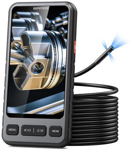 DEPSTECH Dreifach-Objektiv-Endoskop, 12,7 cm Bildschirm-Inspektionskamera mit Licht, 1080P HD Kanalendoskop - 5 Fuß