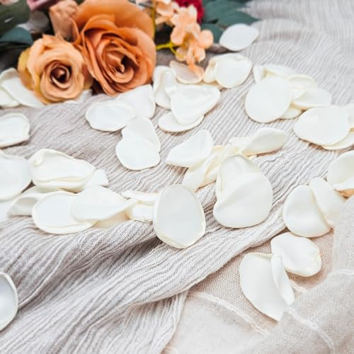 ZYOOO 200 Stück Künstliche Rosenblätter Beige,Blütenblätter Seide Stoffblätter Romantische Dekoration für Hochzeiten, Valentinstag, Babyparty,Tischdeko,Geschenkboxen dekorieren