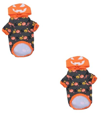 YARNOW 2stücke Halloween Kürbis Hundekostüm Mit Kapuze Bequeme Und Warme Kleidung Für Kleine Haustiere Für Halloween Feiern Und Cosplay Mehreren Erhältlich