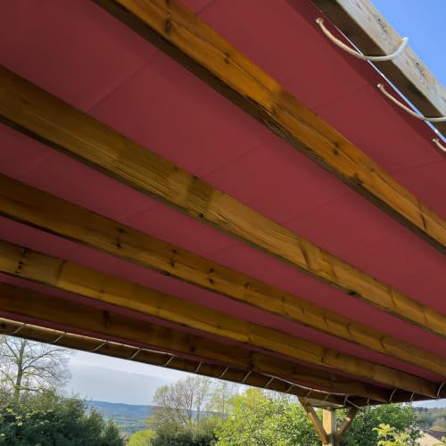 TECPLAST Toile Pergola Rouge Bordeaux 4x6 m LP506PR - Garantie 5 Ans - Bâche Pergola ou Tonnelle étanche en PVC pour terrasse