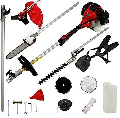 5-in-1-Grasschneider mit 52-cm³-Motor, Multi-Freischneider, Benzin-Rasentrimmer, Baumschere Multifunktionaler Rasenkantenschneider