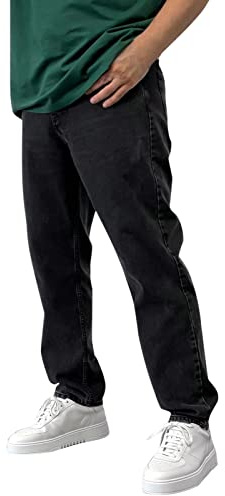 Jeans da uomo in cotone, tinta unita, gamba dritta, resistenti, in denim, per ragazzi, vestibilità comoda, casual, da lavoro, con cerniera, cintura, pantaloni con tasca, taglia S-XL