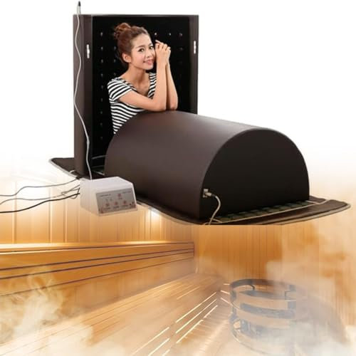 Infrared Sauna Dome, Steam Blanket for Home Sauna, 360 Degree Complete Coverage Single Infrared Person Sauna with Therapeutic Stones Heated Mat, for Ovary Care,Brown